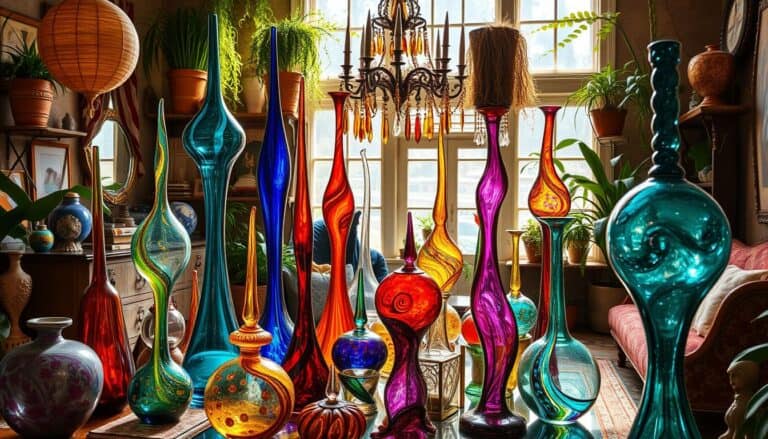 boho glass decor, eclectic wall prints