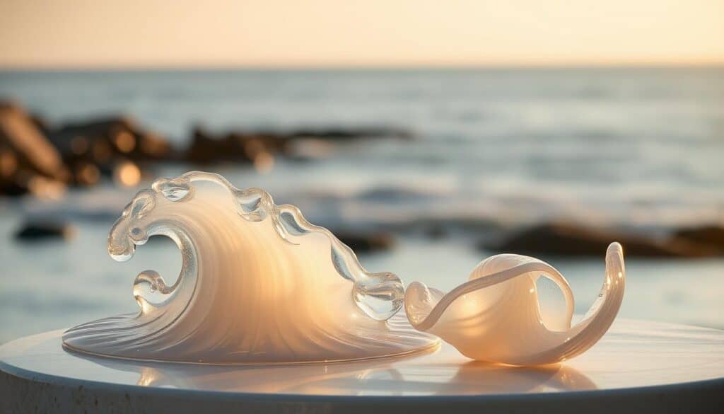 coastal home prints, beach-inspired glass art